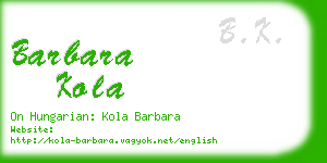 barbara kola business card